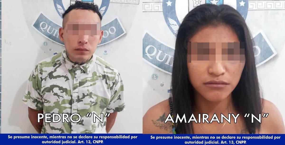 Detienen en Cancún a pareja de sicarios por ir en moto con un niño en brazos