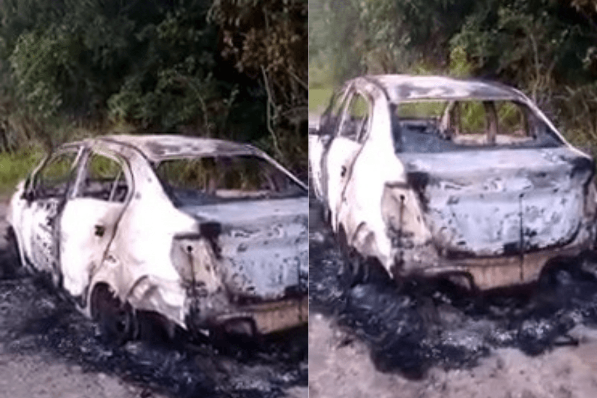 Hallan auto calcinado en camino de un poblado de Othón P. Blanco