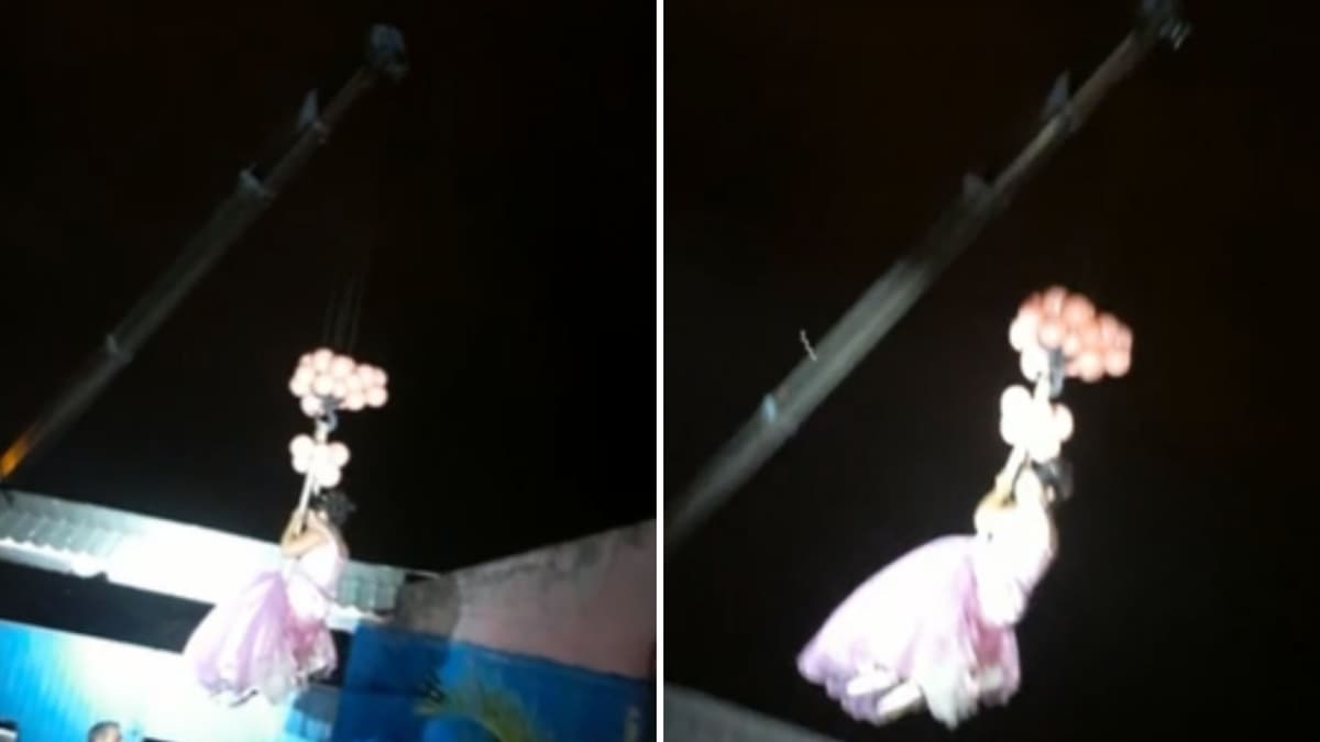 VIDEO: Quinceañera hace entrada triunfal a sus 15 años en una grúa y se vuelve viral