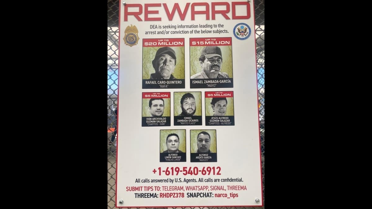 DEA va por Cártel de Sinaloa, lanzan campaña y millonarias recompensas
