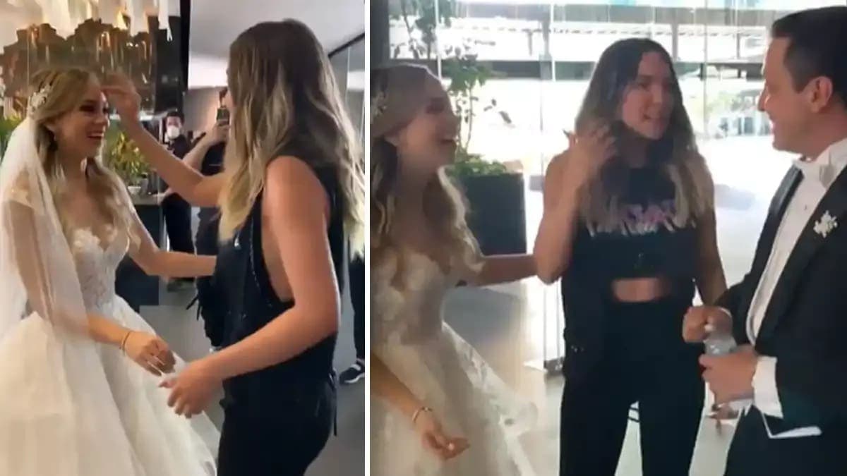 Belinda da su bendición a novios en una boda en Monterrey