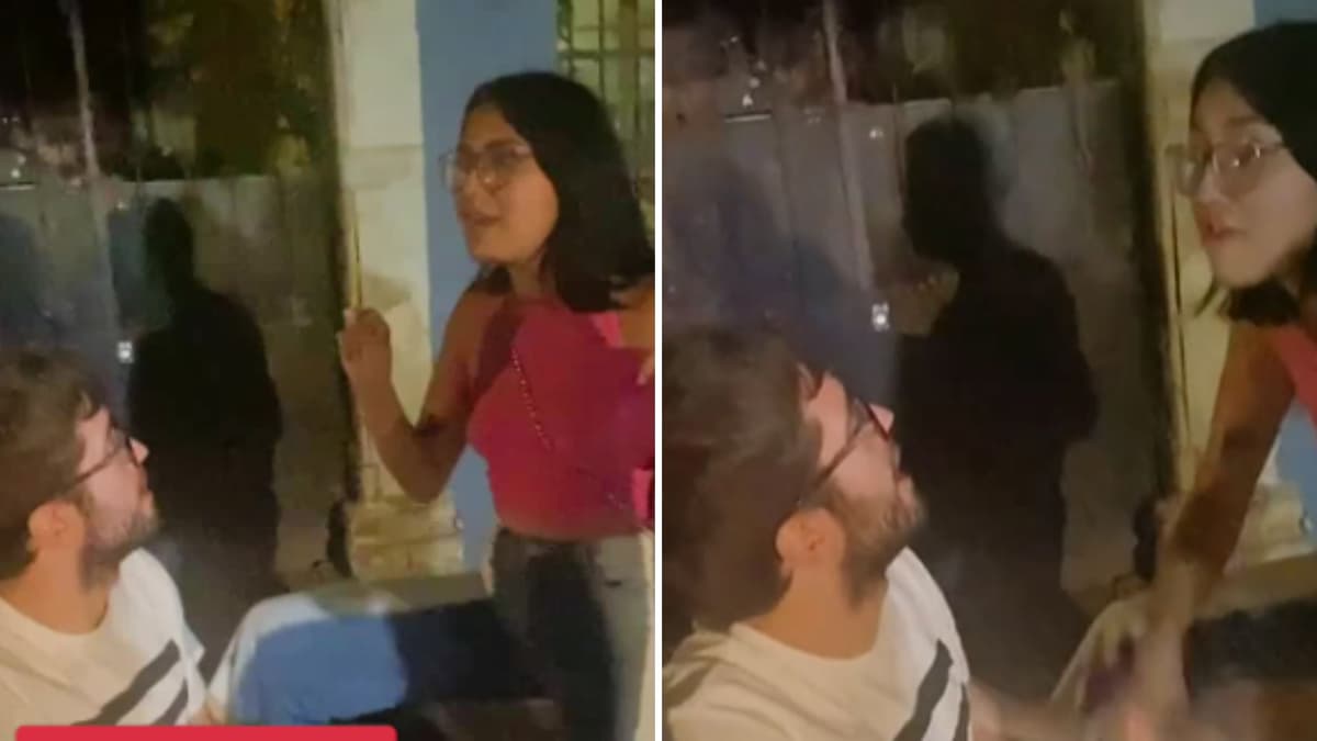 VIDEO: Joven empieza coqueteando con unos españoles, termina peleando con ellos por la conquista
