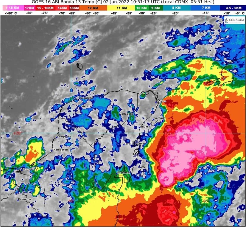 Se forma ciclón tropical "Uno" sobre Quintana Roo