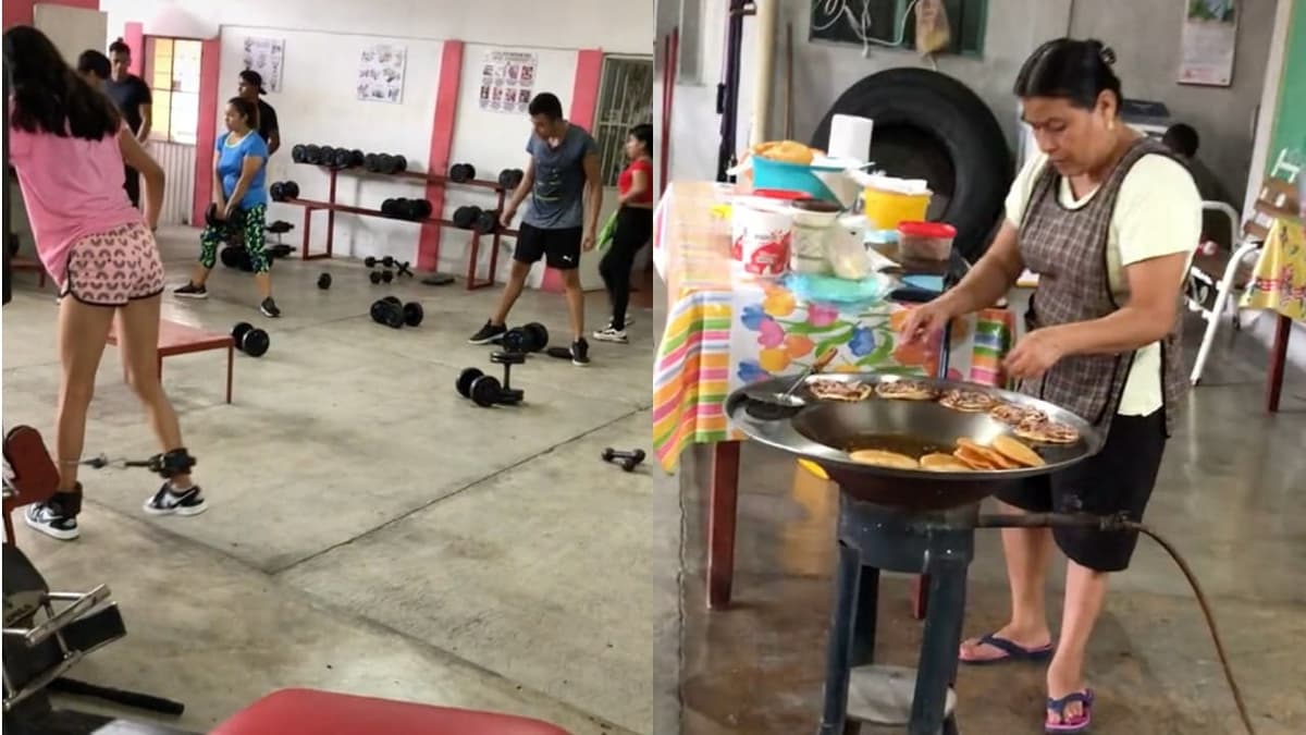 VIDEO: Venden "garnachas" dentro de un gimnasio y se vuelve viral