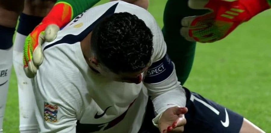 VIDEO: Cristiano Ronaldo recibe fuerte golpe en el rostro en el Portugal vs República Checa