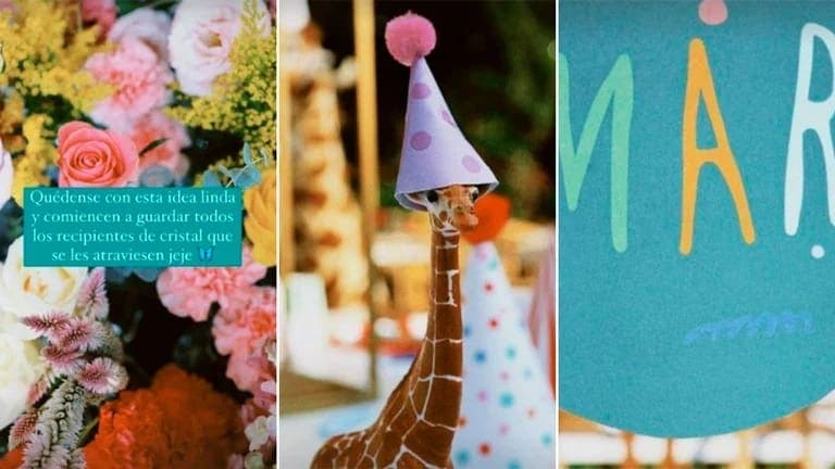 Yuya celebra el primer año de Mar con una fiesta con muchos colores, animalitos y flores