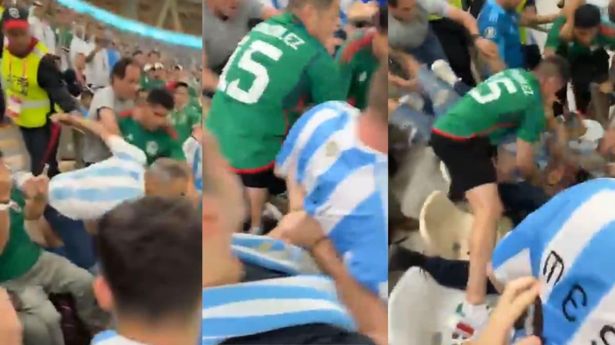 VIDEO: Fanáticos de Argentina y México pelean en el estadio tras partido en Qatar 2022