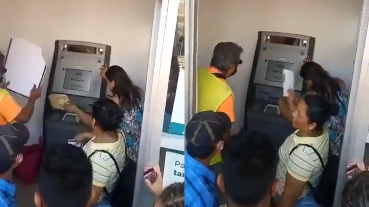 VIDEO: Tabasqueños le 'echan aire' a cajero para que siga dando dinero