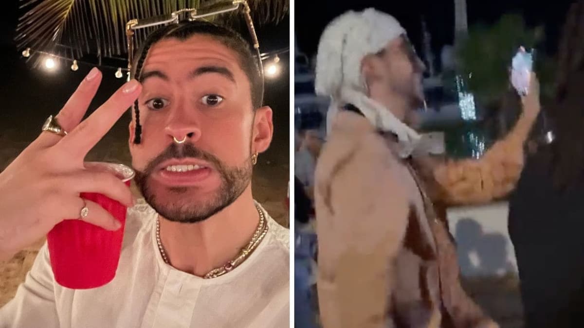 Video: Bad Bunny arrojó teléfono celular de fanática hacia el mar tras pedirle una ‘selfie’