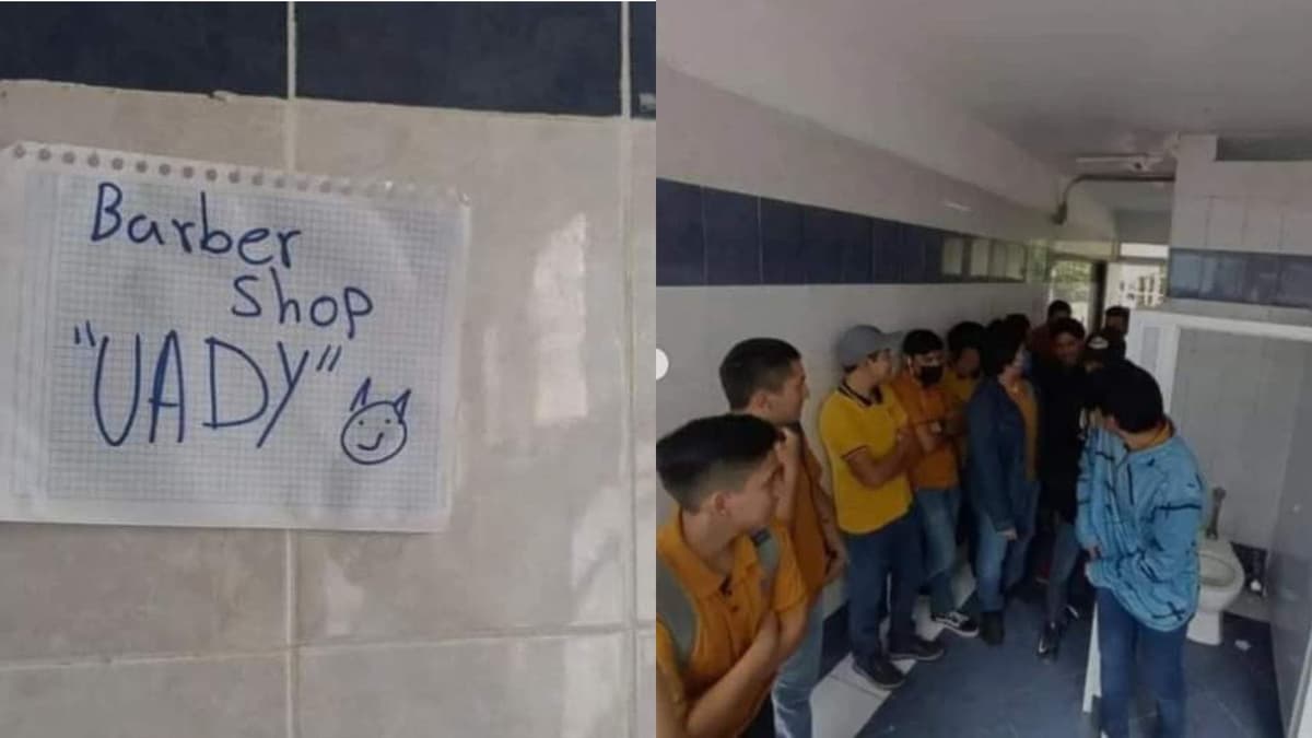 Estudiante abre barbería en los baños de su escuela y es un éxito