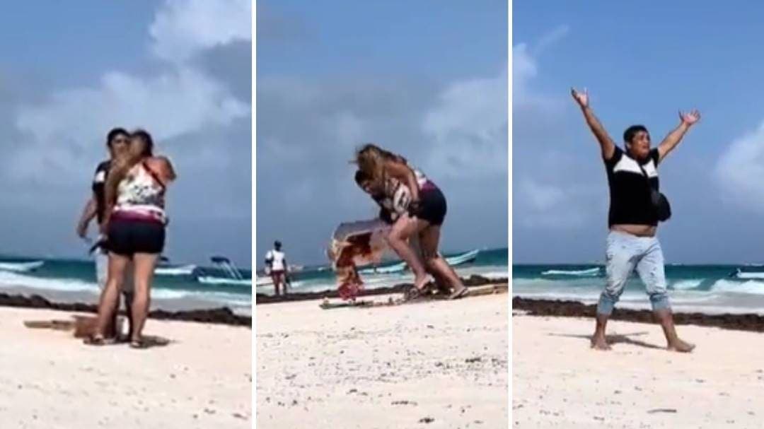 VIDEO: Le cobran 500 pesos por una "muestra" de empanada en Tulum, enfurece y las tira todas