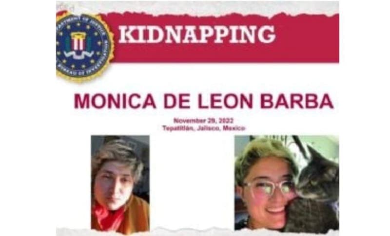 FBI emite alerta por secuestro de ciudadana estadounidense en Jalisco