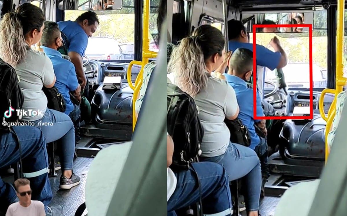 Video: Chofer rompe la palanca de su camión en pleno trayecto con pasajeros
