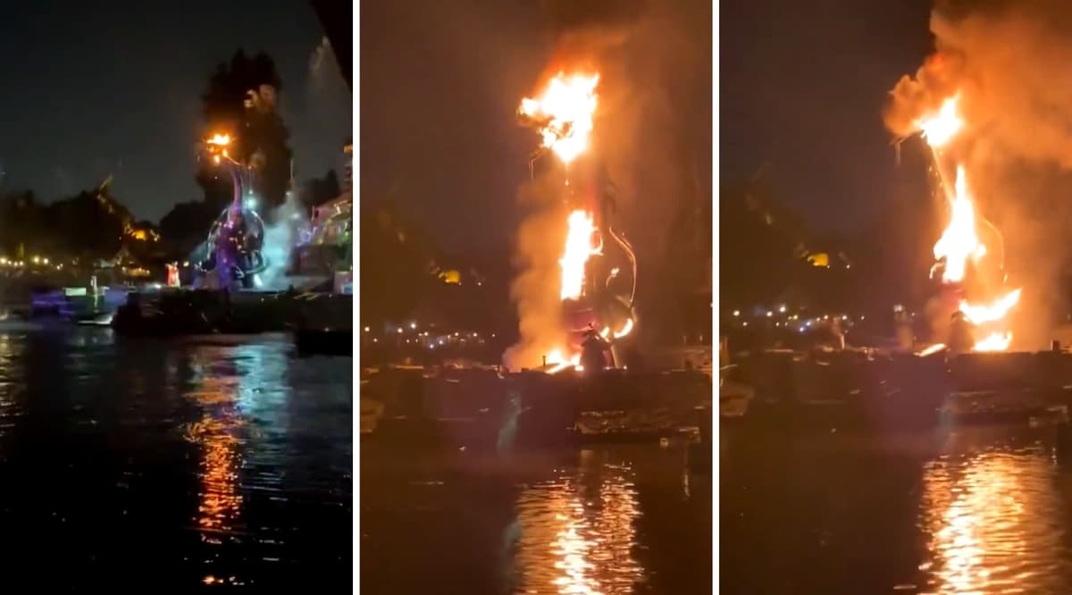 VIDEO: Atracción de Disneyland se incendió en pleno espectáculo