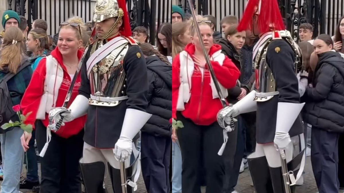 Video: Un guardia real británico le grita en la cara a una turista que quería fotografiarse con él