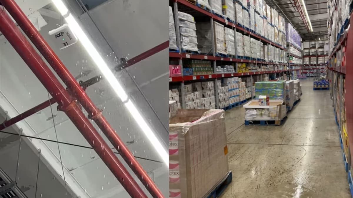 VIDEO: Alertan de daños en la tienda Sams Club de Playa del Carmen; llueve y se mojan los productos