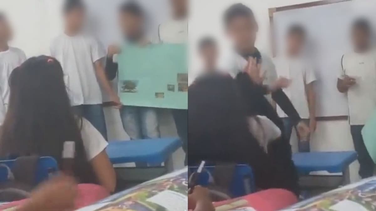 VIDEO: Niño ataca con una pluma a su compañera en salón de clases