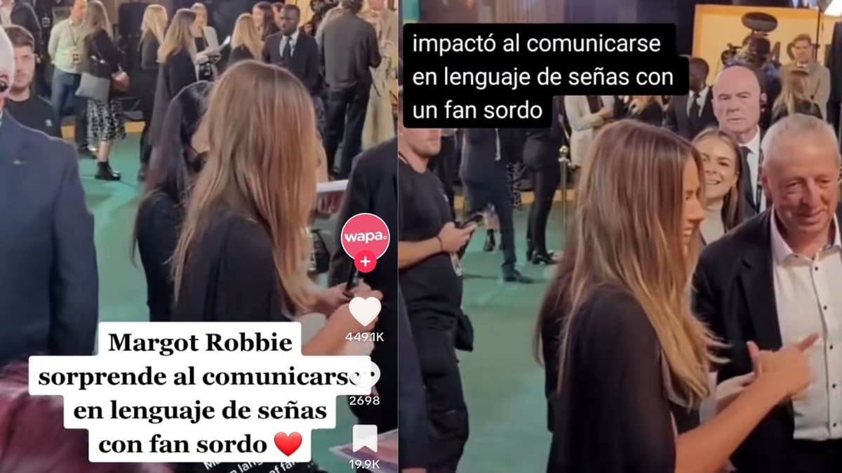 VIDEO: Margot Robbie sorprende al conversar con fan en lenguaje de señas