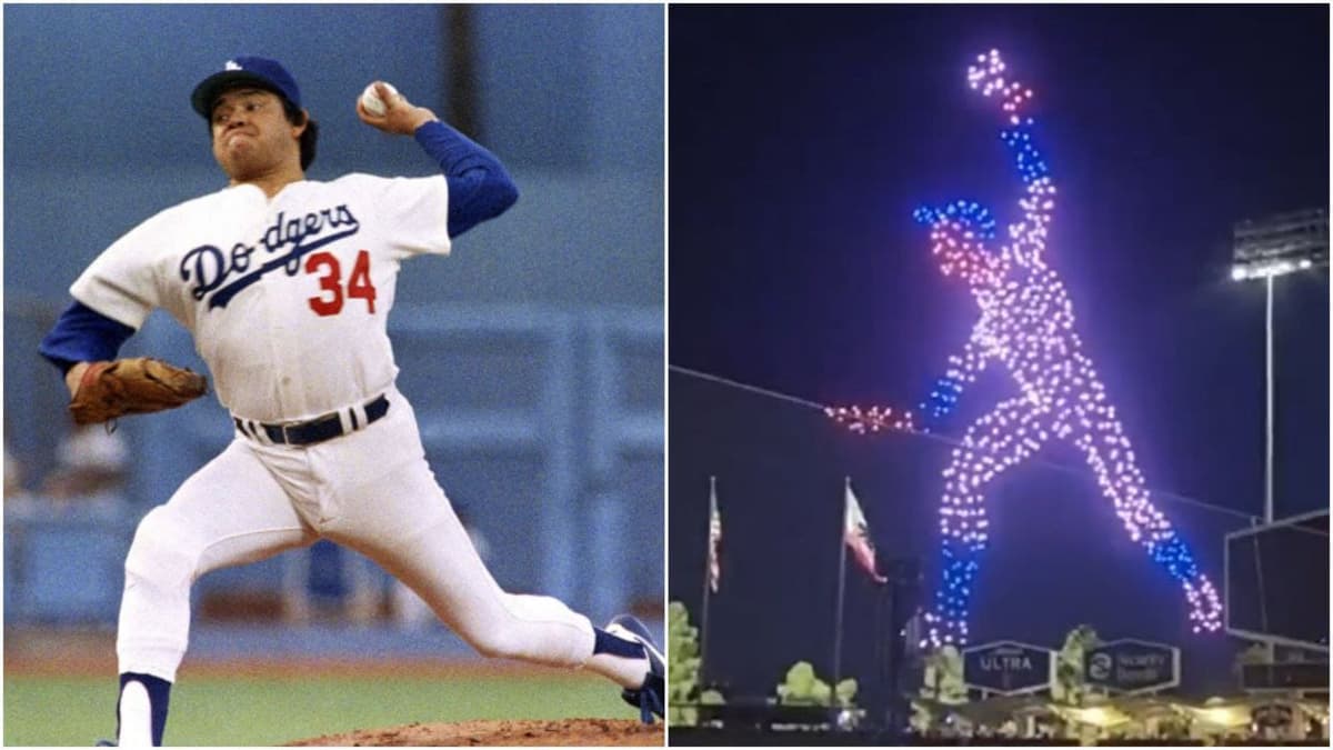 Video: Fernando Valenzuela recibe increíble homenaje con drones simulando su lanzamiento