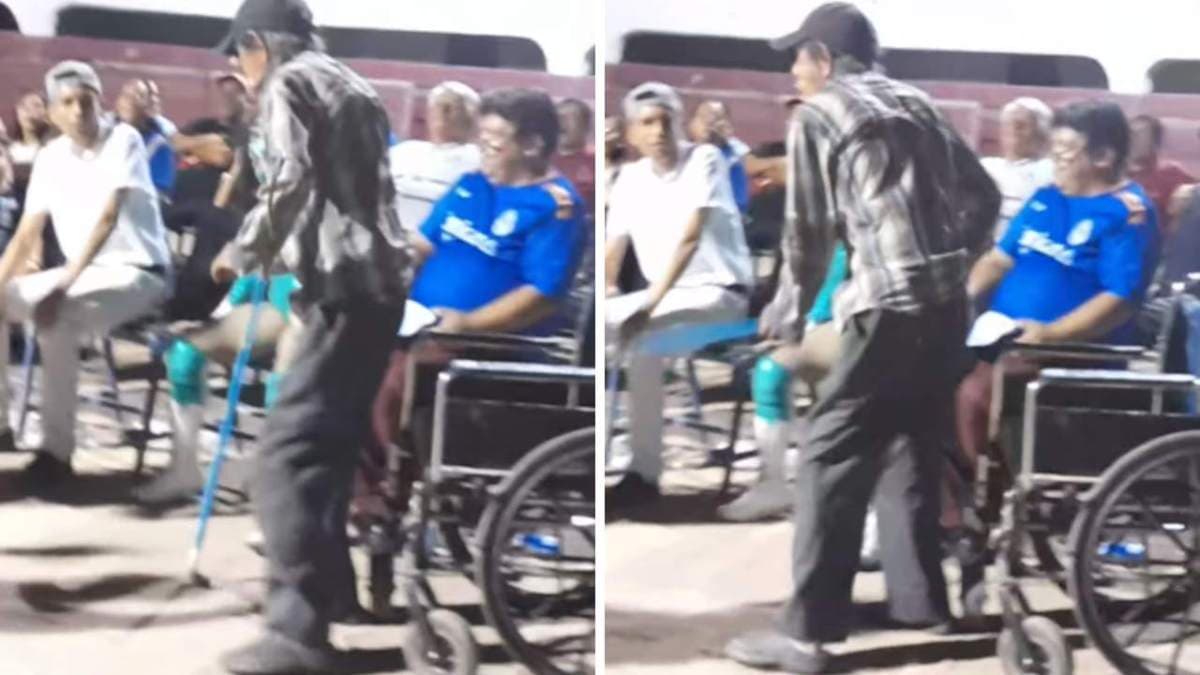 VIDEO: Abuelito se levanta de su silla de ruedas durante función de lucha libre