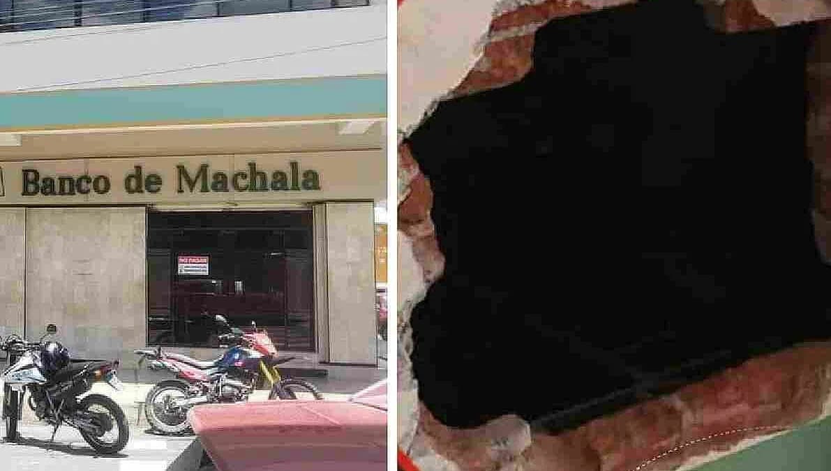 Roban medio millón de dólares en un banco de Ecuador tras perforar una pared