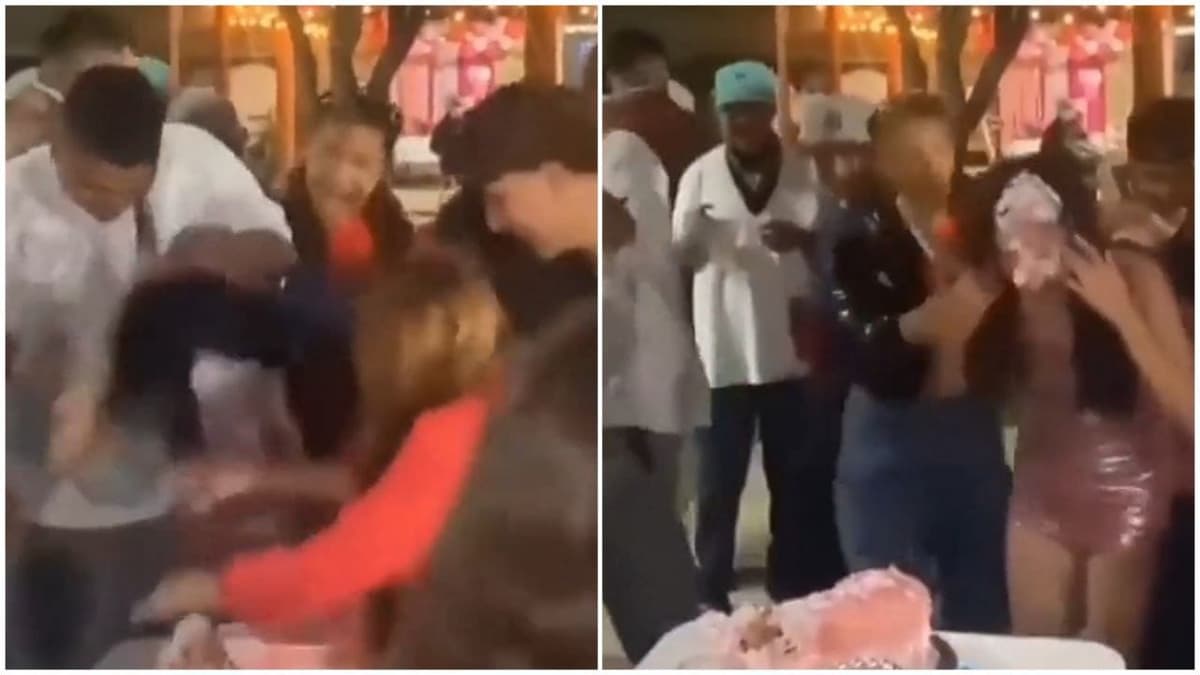 Video: Cumpleañera acuchilla por accidente a un invitado que intentó empujarle la cara al pastel