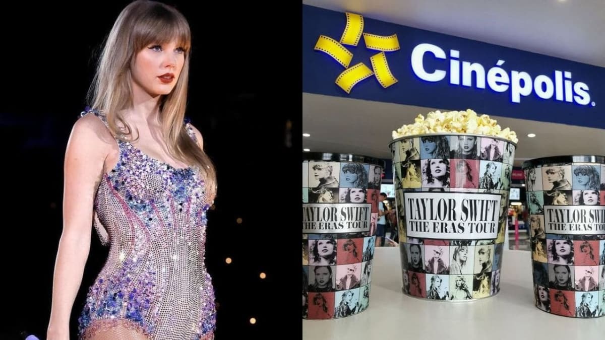 Video: Fanático se roba cartel promocional de Taylor Swift en Cinépolis y es perseguido por un trabajador