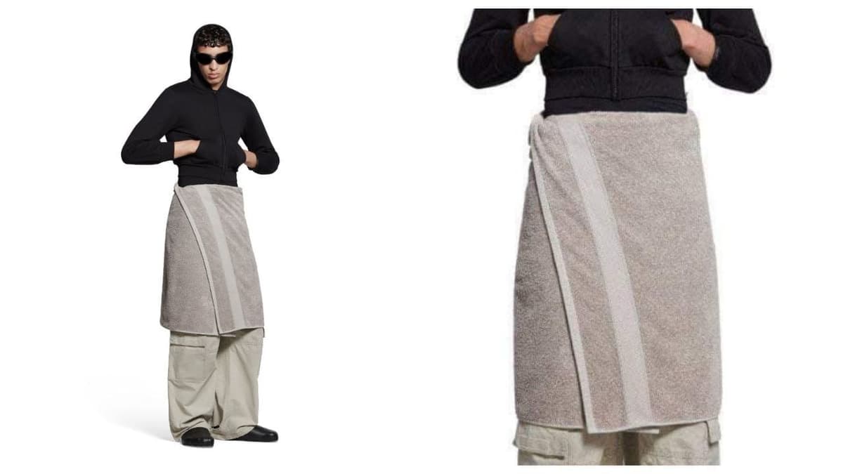 Balenciaga sorprende con su falda toalla de más de 20 mil pesos