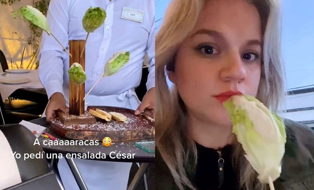 VIDEO: Exhiben en TikTok a restaurante que sirve "ensalada César" en palos