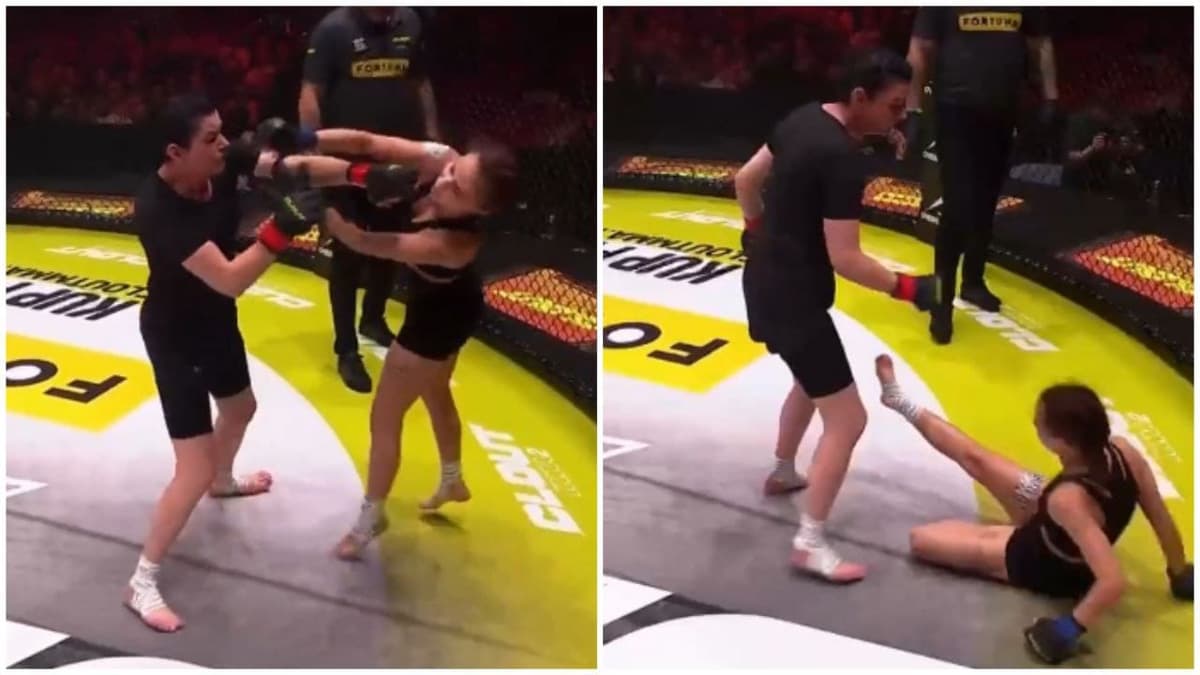 Video: Mujer de 50 años se enfrenta a la exnovia de su hijo en una bizarra pelea de MMA 