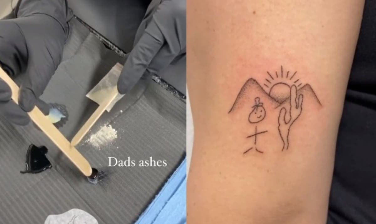 Artista mezcla cenizas de los seres queridos con tinta para hacer tatuajes