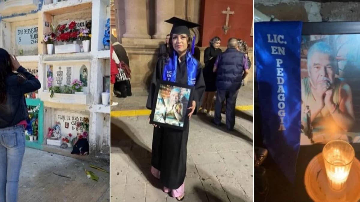 VIDEO: Joven va al cementerio para avisarle a su abuelito que ya se graduó