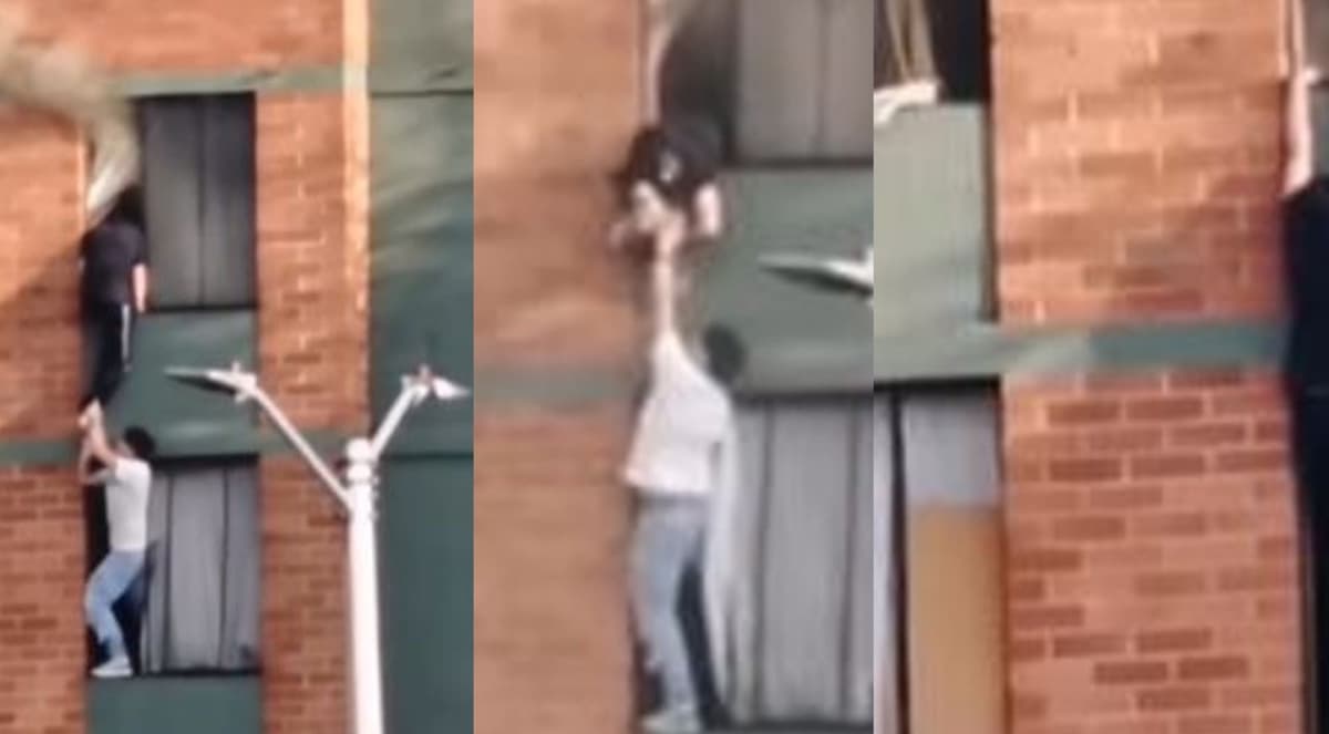 VIDEO: Hombre arriesga su vida para salvar a mujer y su mascota de un incendio