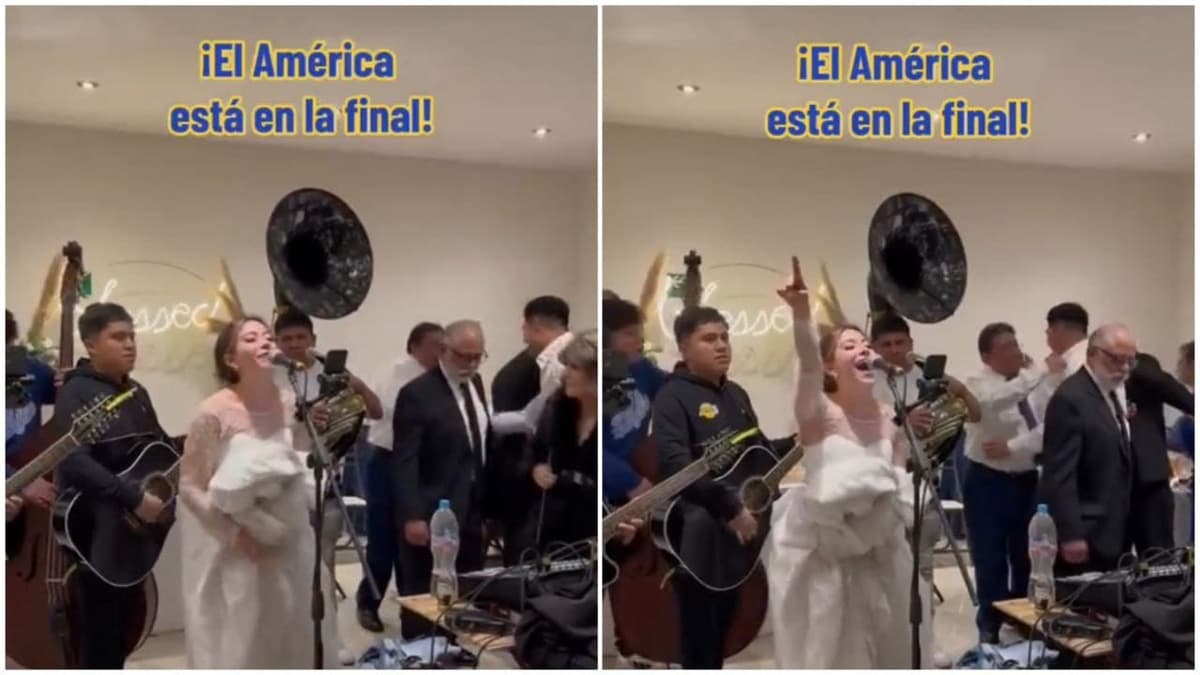 Video: Novia se acuerda que sus Águilas están en la Final en plena boda