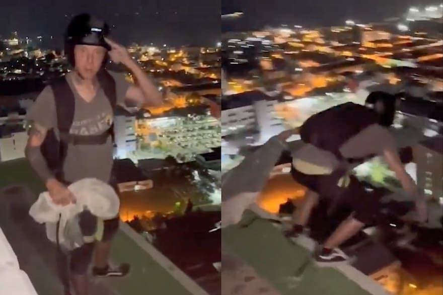 Video: Hombre muere al saltar del piso 29 de un edificio en Tailandia; su paracaídas no abrió