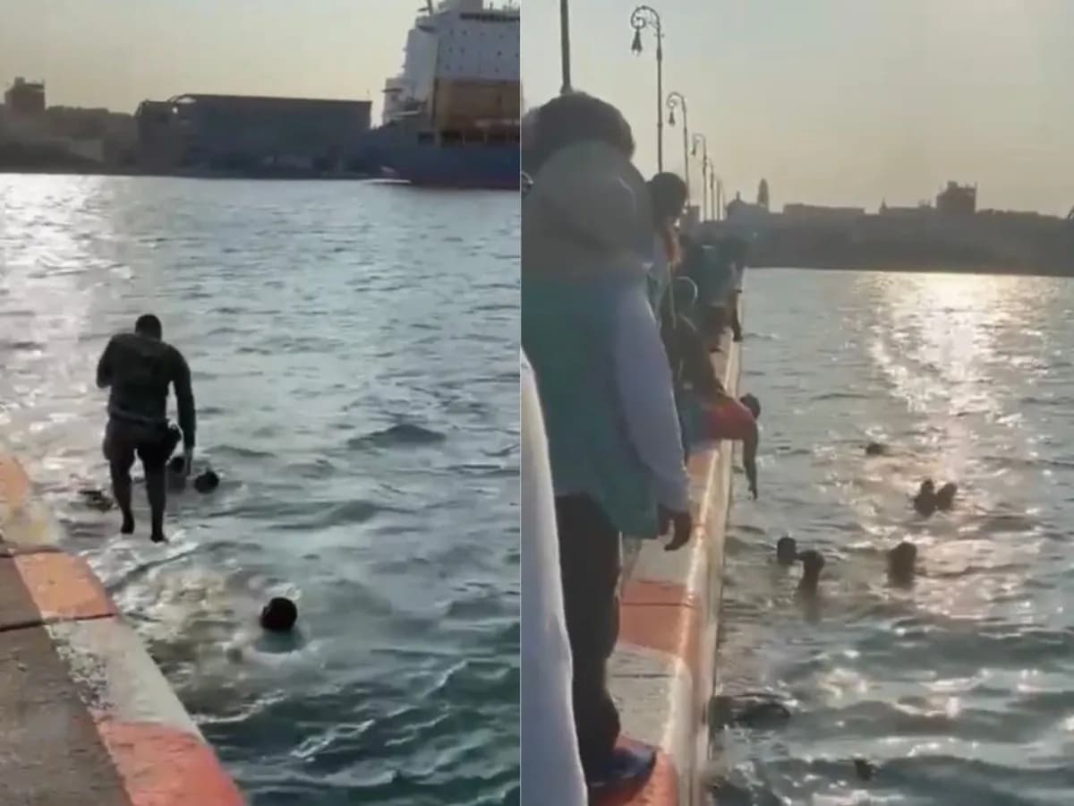 VIDEO: Cae bebé al mar con todo y carriola en malecón de Veracruz