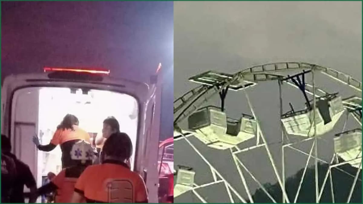 Padre e hijo caen de rueda de la fortuna en Veracruz