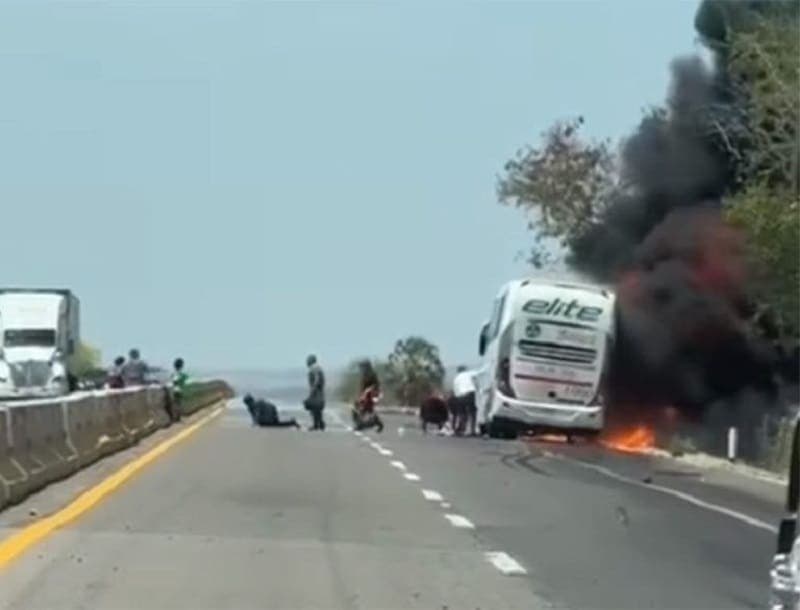 Video: Se incendia autobús de pasajero en Angostura, Sinaloa; reportan al menos cuatro muertos