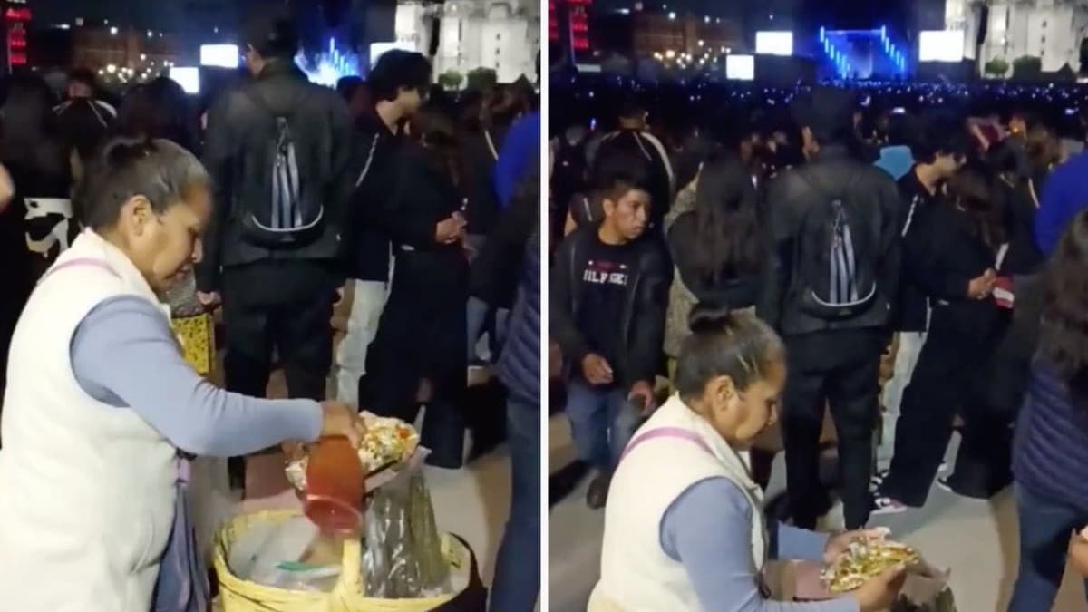 VIDEO: Señora se hace viral por vender tlayudas durante el concierto de Interpol en la CDMX