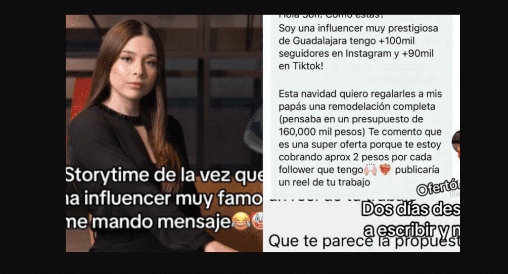 Tunden a influencer por querer remodelación de 160 mil pesos a cambio de colaboración