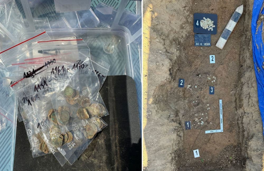 Una mujer encontró miles de monedas de plata medievales mientras paseaba por un campo en República Checa