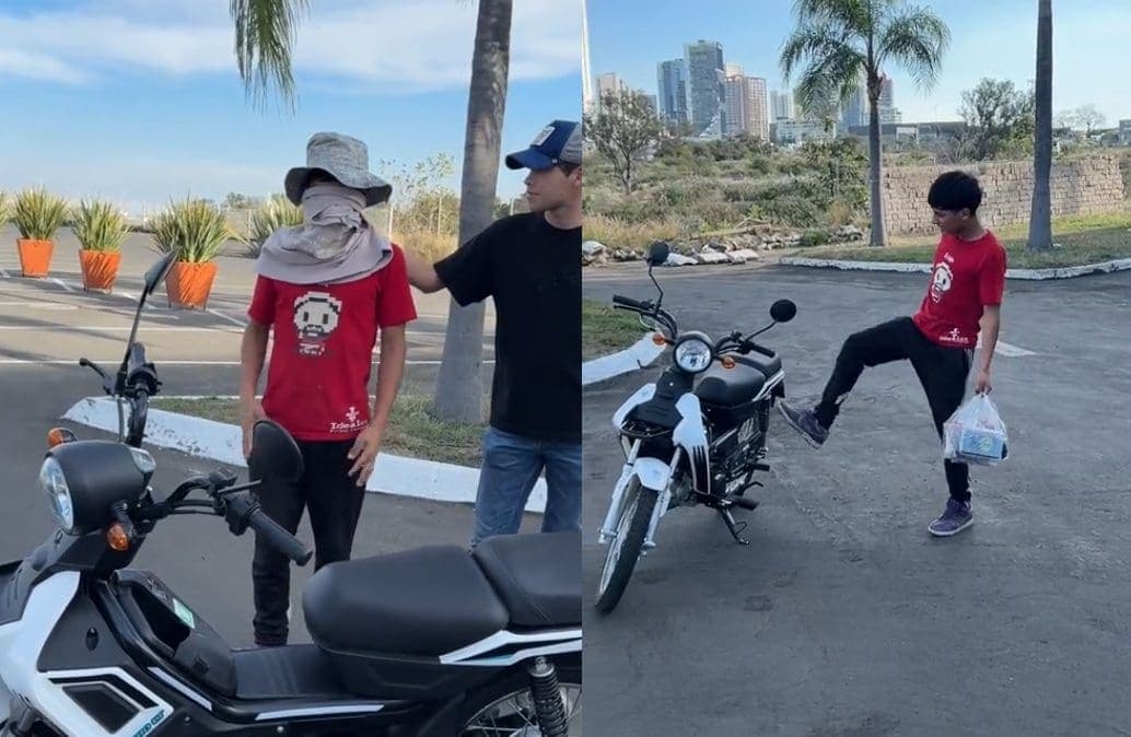 Vendedor ambulante rechaza motocicleta nueva que regalaba influencer HotSpanish porque "no le gustó"