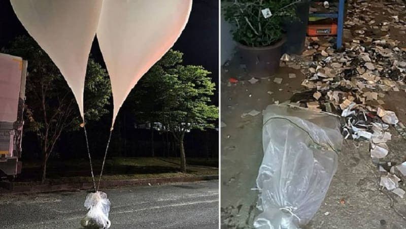 La guerra de la basura: Corea del Norte lanza cientos de globos con desechos a Corea del Sur
