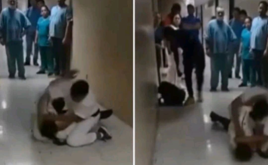VIDEO: Enfermero del IMSS Puebla en supuesto estado de ebriedad golpea a oficial tras reportarlo