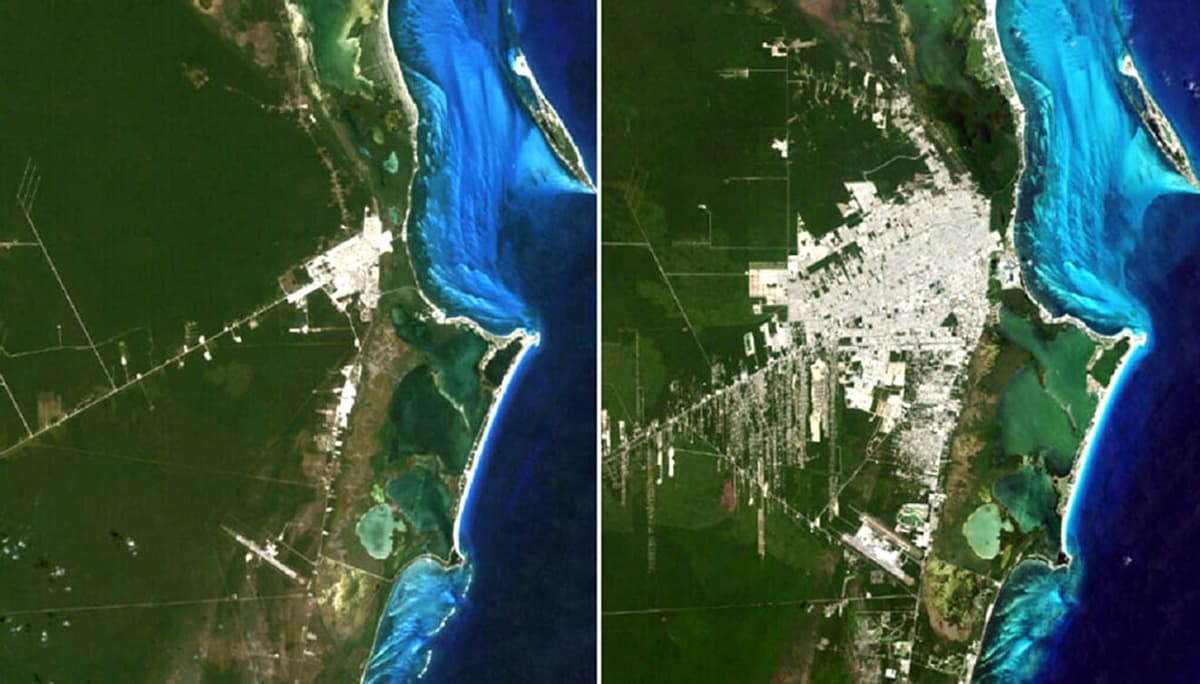 Revela NASA imágenes del cambio de Cancún a medio siglo de la apertura del primer hotel