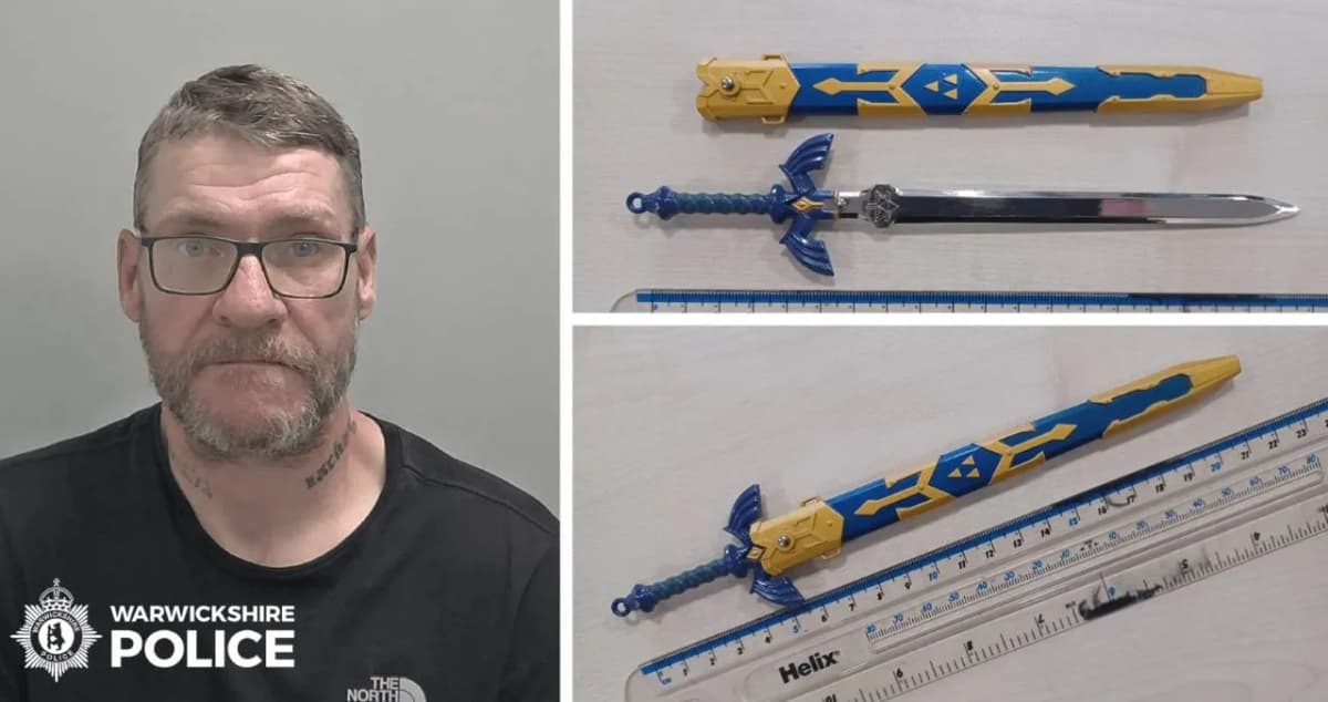 Hombre es arrestado por llevar una replica de la espada de Zelda