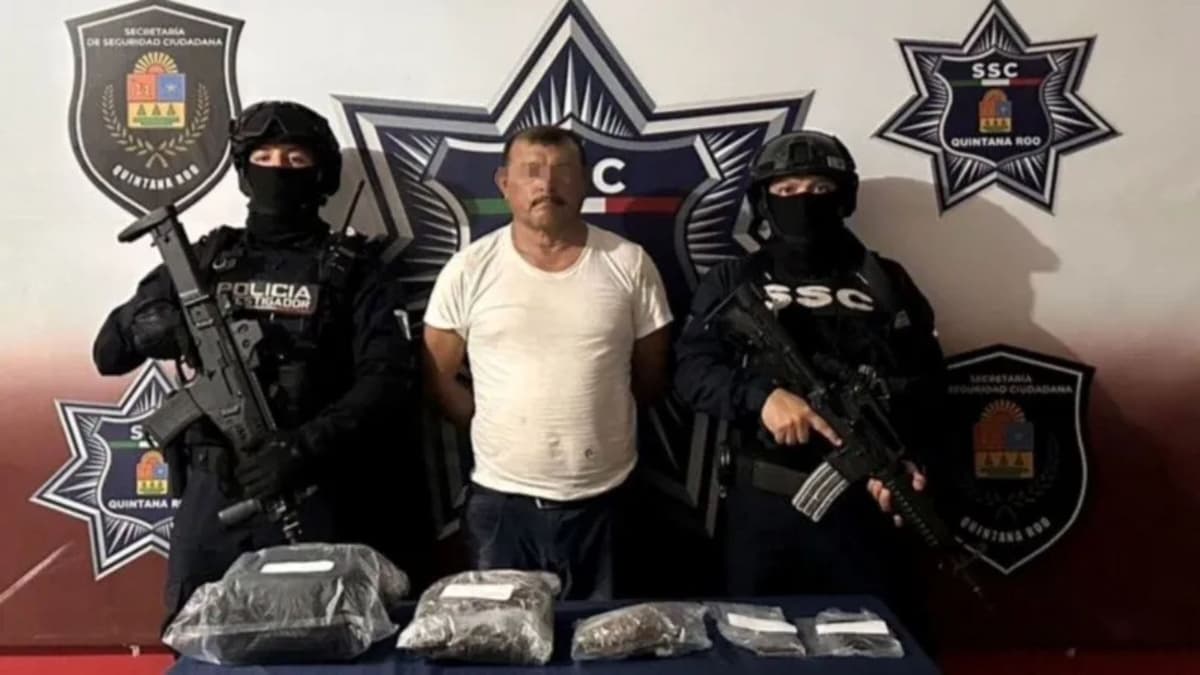 Presunto taxista es detenido con droga en Cancún
