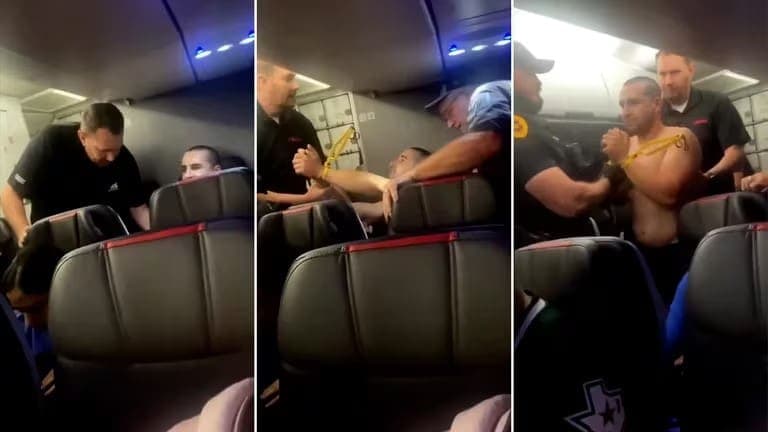 Video: Pasajero drogado intentó abrir puertas en pleno vuelo y acosó sexualmente a azafata en EEUU
