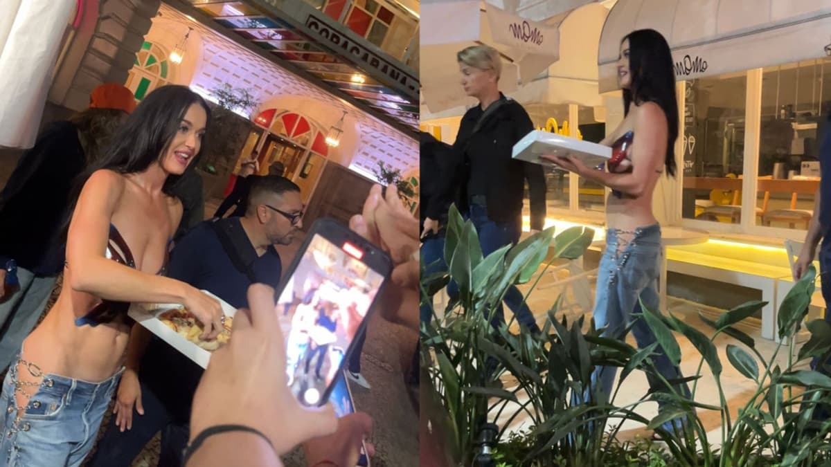 Video: Katy Perry reparte pizza a sus fans previo a su concierto en Brasil
