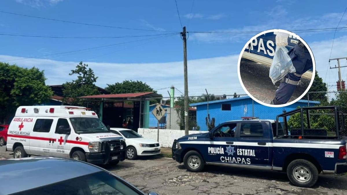 Hallan pistola en el patio de una escuela en Chiapas; delincuentes la habrían abandonado